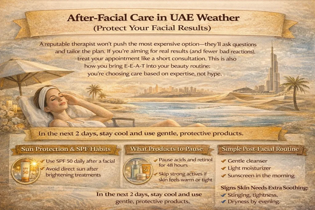 After-Facial Care in UAE Weather (Protect Your Facial Results)