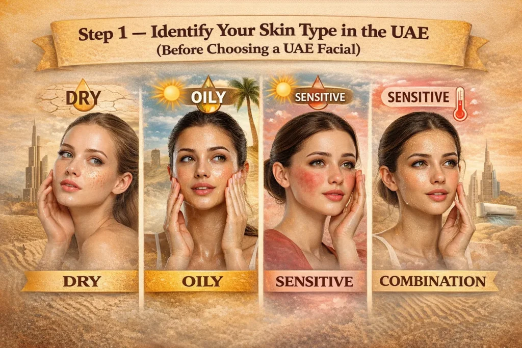 Step 1 — Identify Your Skin Type in the UAE (Before Choosing a UAE Facial)